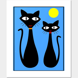 Cat Couple Whimsical Comic Surreal Print Posters and Art